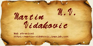 Martin Vidaković vizit kartica